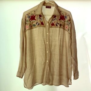 Embroidered Flowy Blouse vintage boho